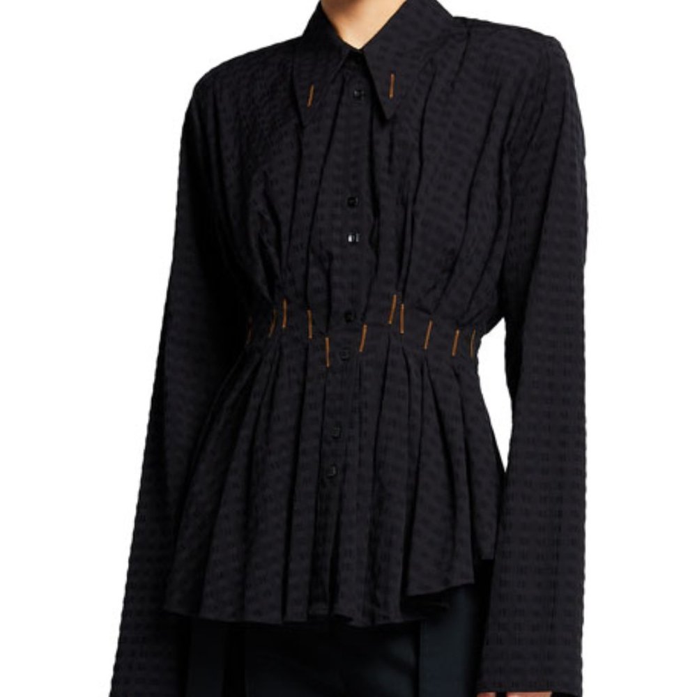 palmer//harding Escen Fitted-Waist Check Top